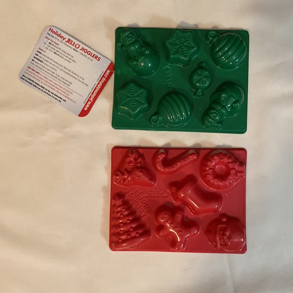 Set of 2 -  Jello Jiggler Christmas Molds